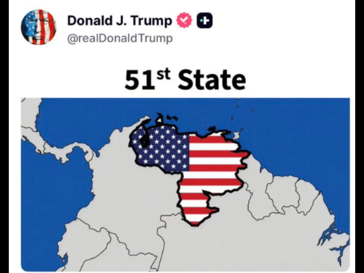 Trump shows Venezuela as '51st state'