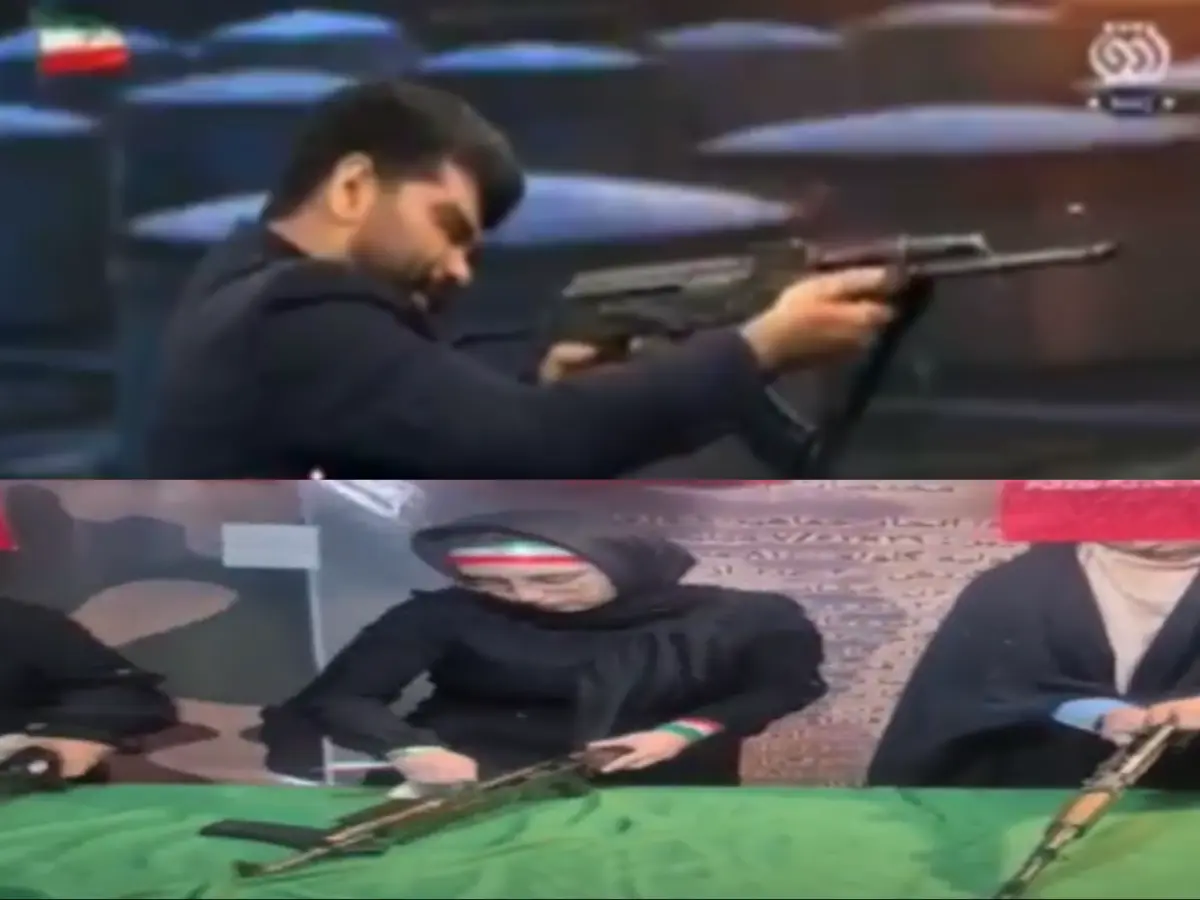 Iran's state TV launches ‘Sacrifice Life’ campaign: Host shoots at UAE flag, gives AK-47 training demo | WATCH