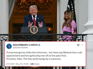 'Gotta drop off Melania for nail appointment': Iran trolls Donald Trump for his 'one hour away' from bombing comment