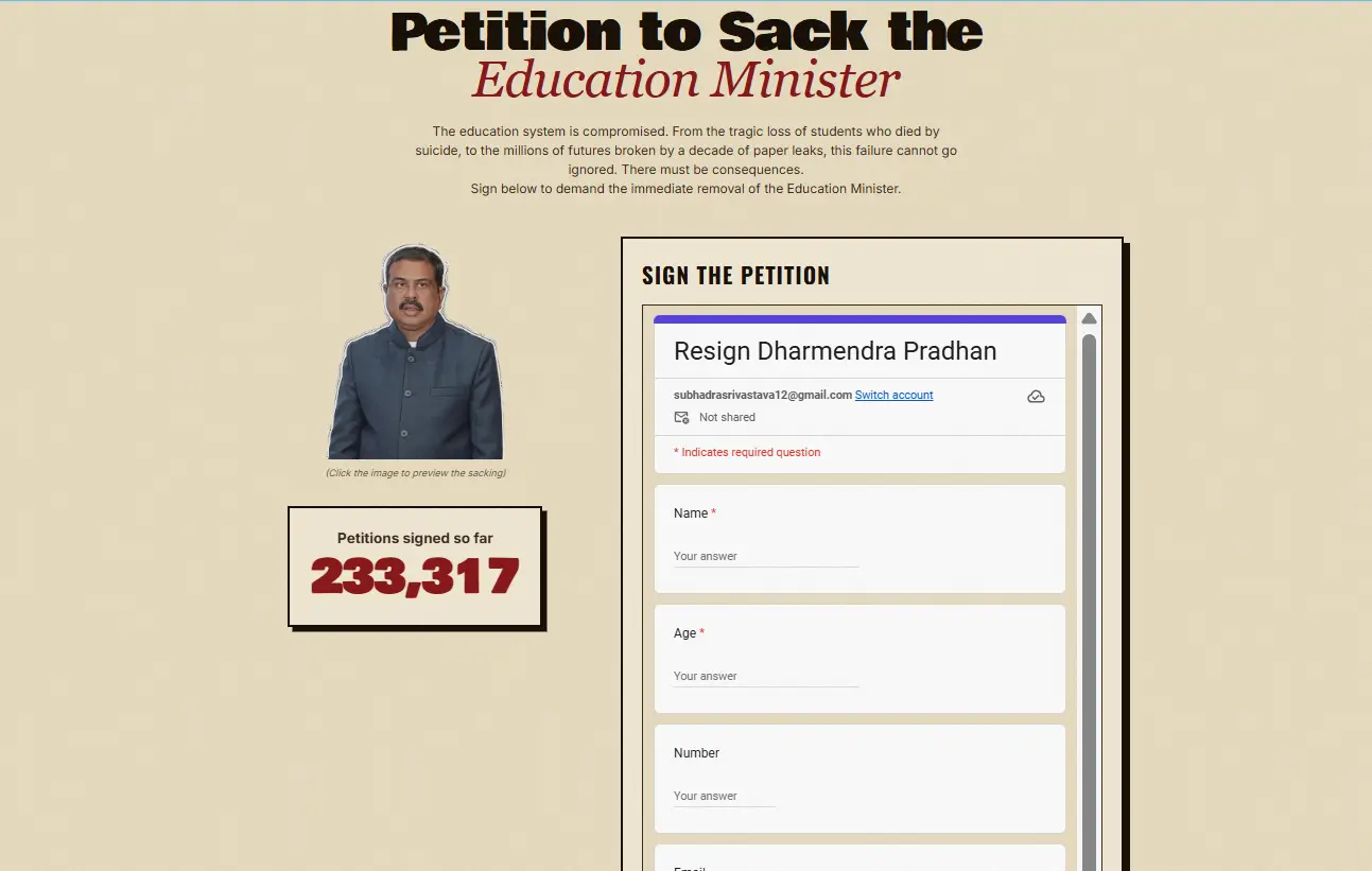 Petition seeks accountability over NEET controversy