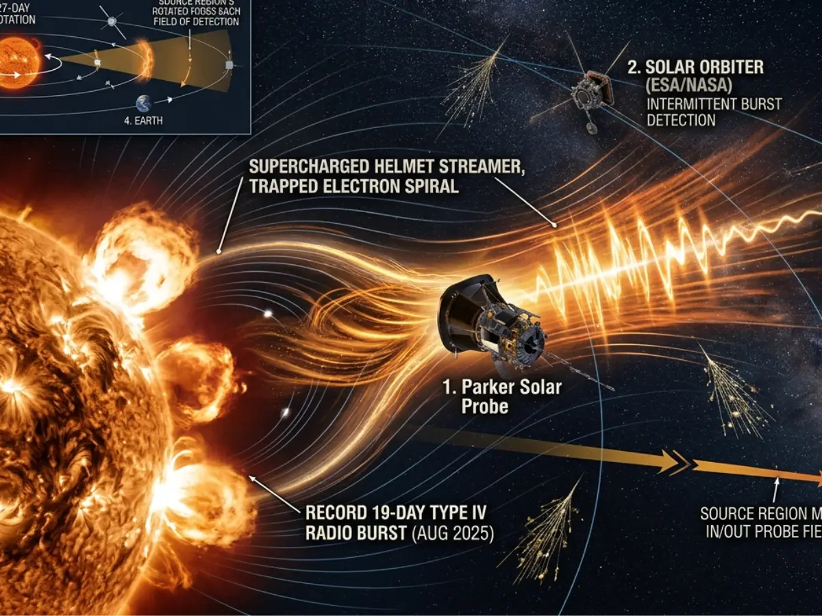 Record-breaking solar radio burst lasted 19 days. NASA and ESA probes reveal what happened Record-breaking solar radio burst lasted 19 days. NASA and ESA probes reveal what happened