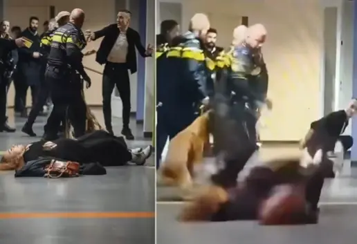 VIDEO: Dutch Police toss pregnant woman to ground during husband's arrest, incident sparks outrage online