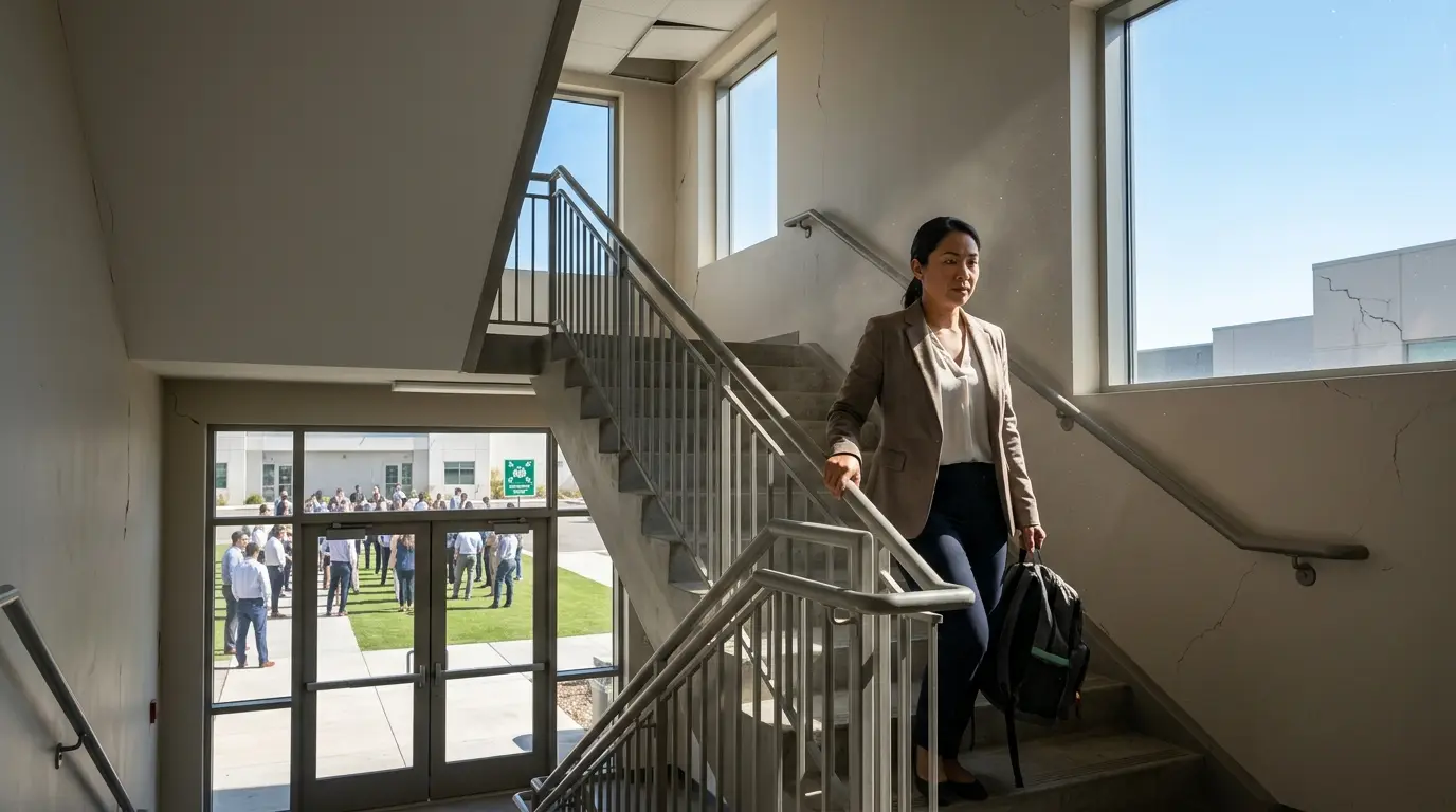 Rushing towards stairwells