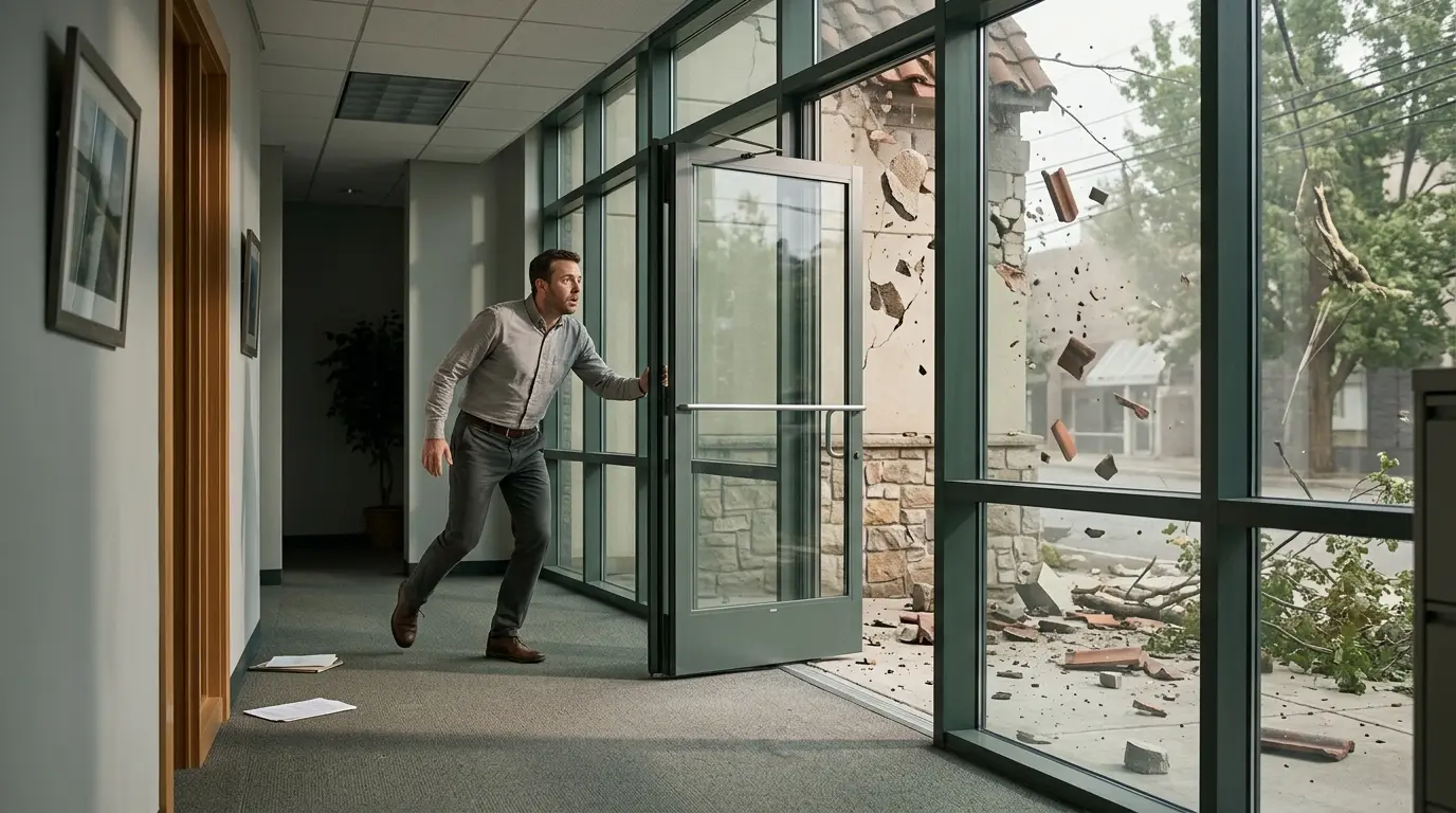 Do not run near glass windows