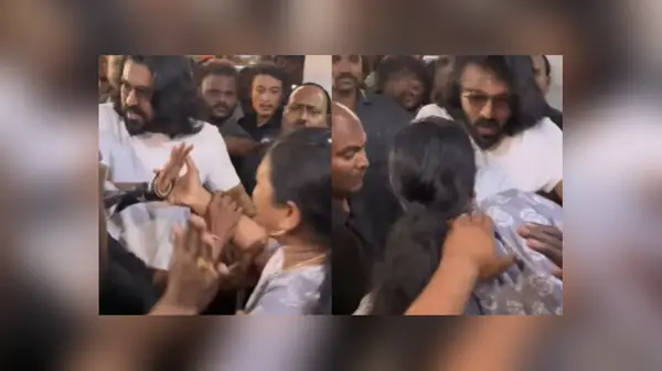 Ram Charan looks shocked as a fan breaches security to meet him at Peddi event | Watch Ram Charan looks shocked as a fan breaches security to meet him at Peddi event | Watch