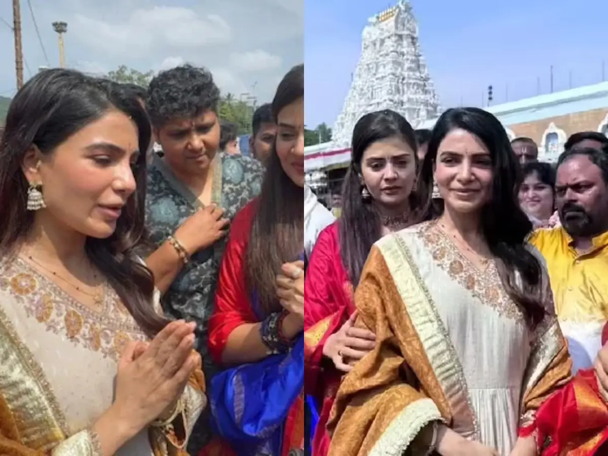 Samantha Ruth Prabhu, Raj Nidimoru seek blessings at Tirupati ahead of Maa Inti Bangaaram release | Watch