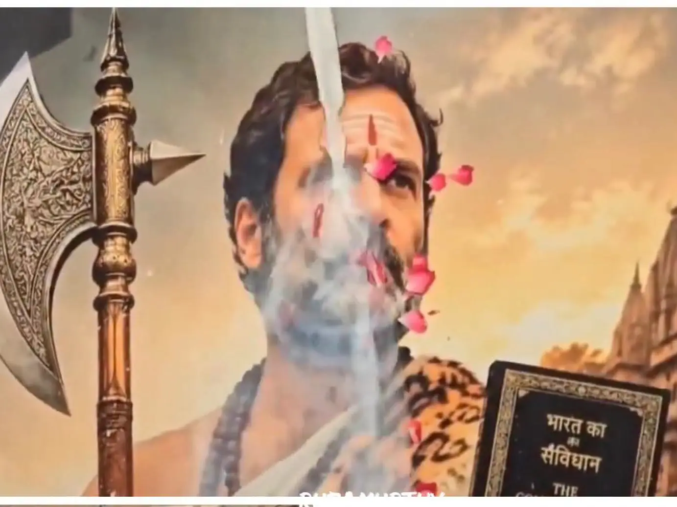 Rahul Gandhi depicted in deity-like attire by Youth Congress workers triggers controversy