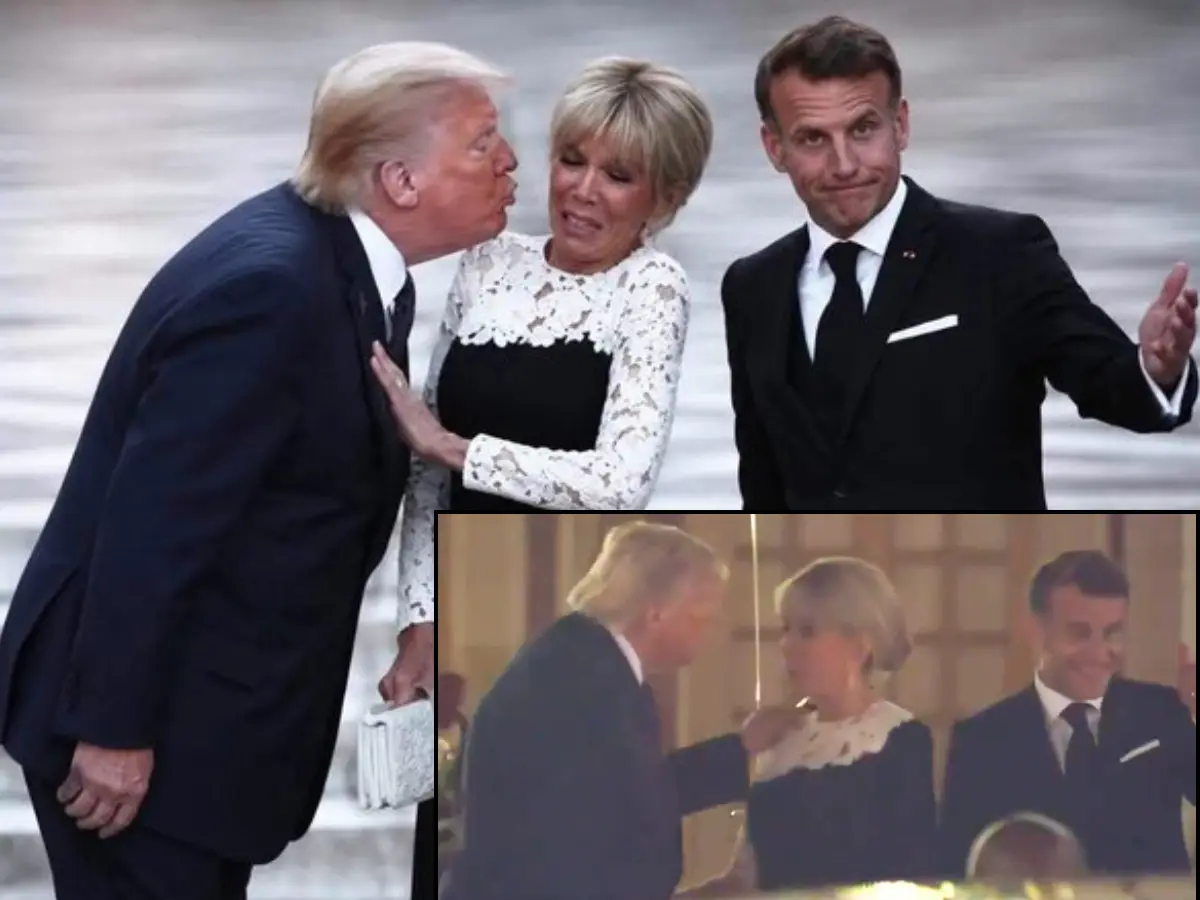 Fact Check: Viral photo shows Trump leaning in for a kiss with Brigitte Macron. Here is the full truth