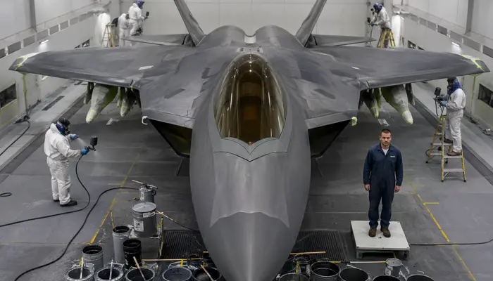 Why the paint on an F-22 weighs more than an adult man
