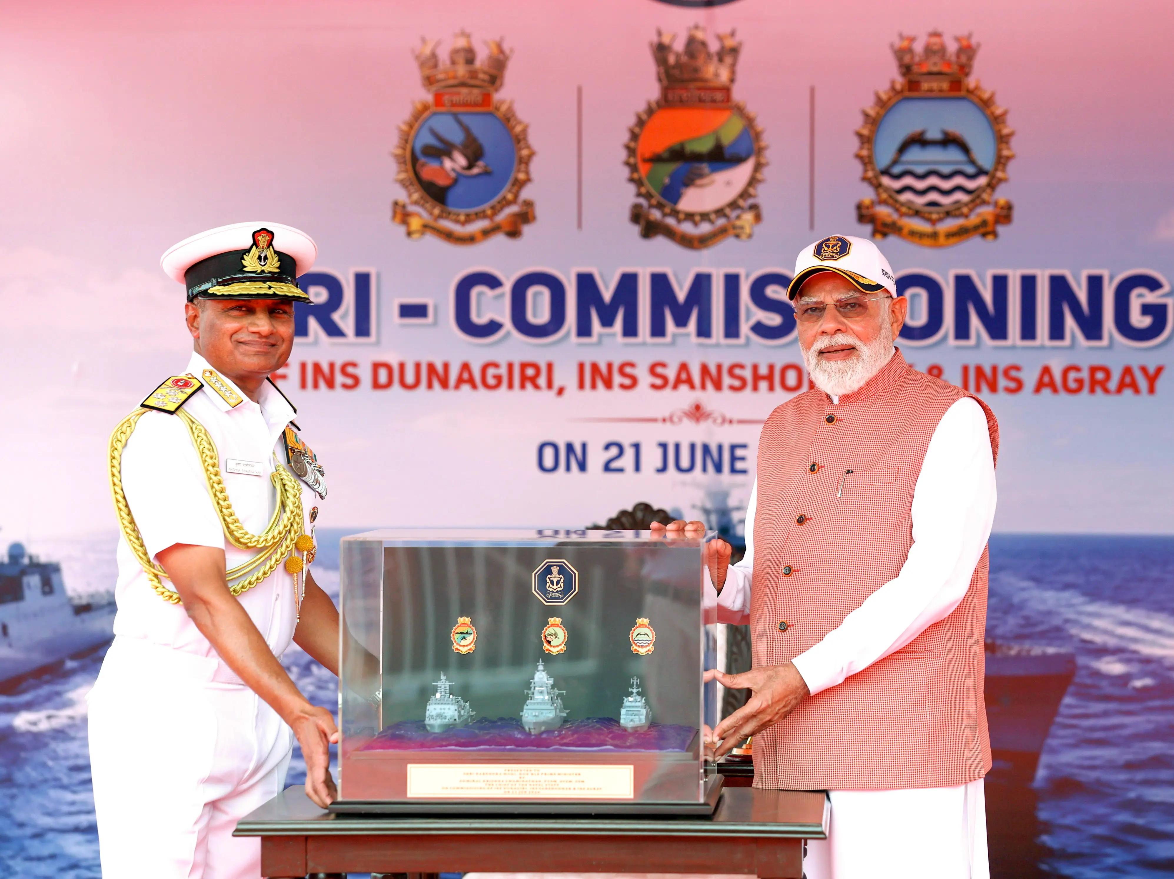 PM Modi commissions INS Dunagiri, INS Sanshodhak and INS Agray, says 'India aspires to be a creator' PM Modi commissions INS Dunagiri, INS Sanshodhak and INS Agray, says 'India aspires to be a creator'
