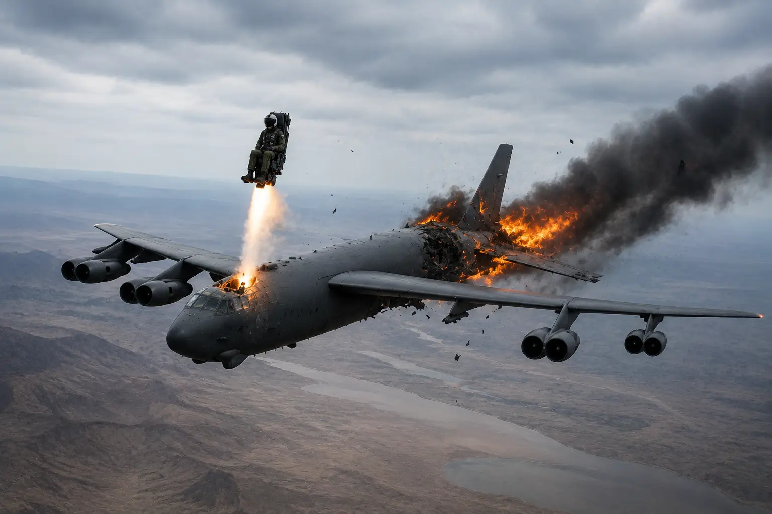 Can pilots eject out of a B-52 bomber?