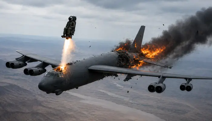 Can pilots eject out of a B-52 bomber?