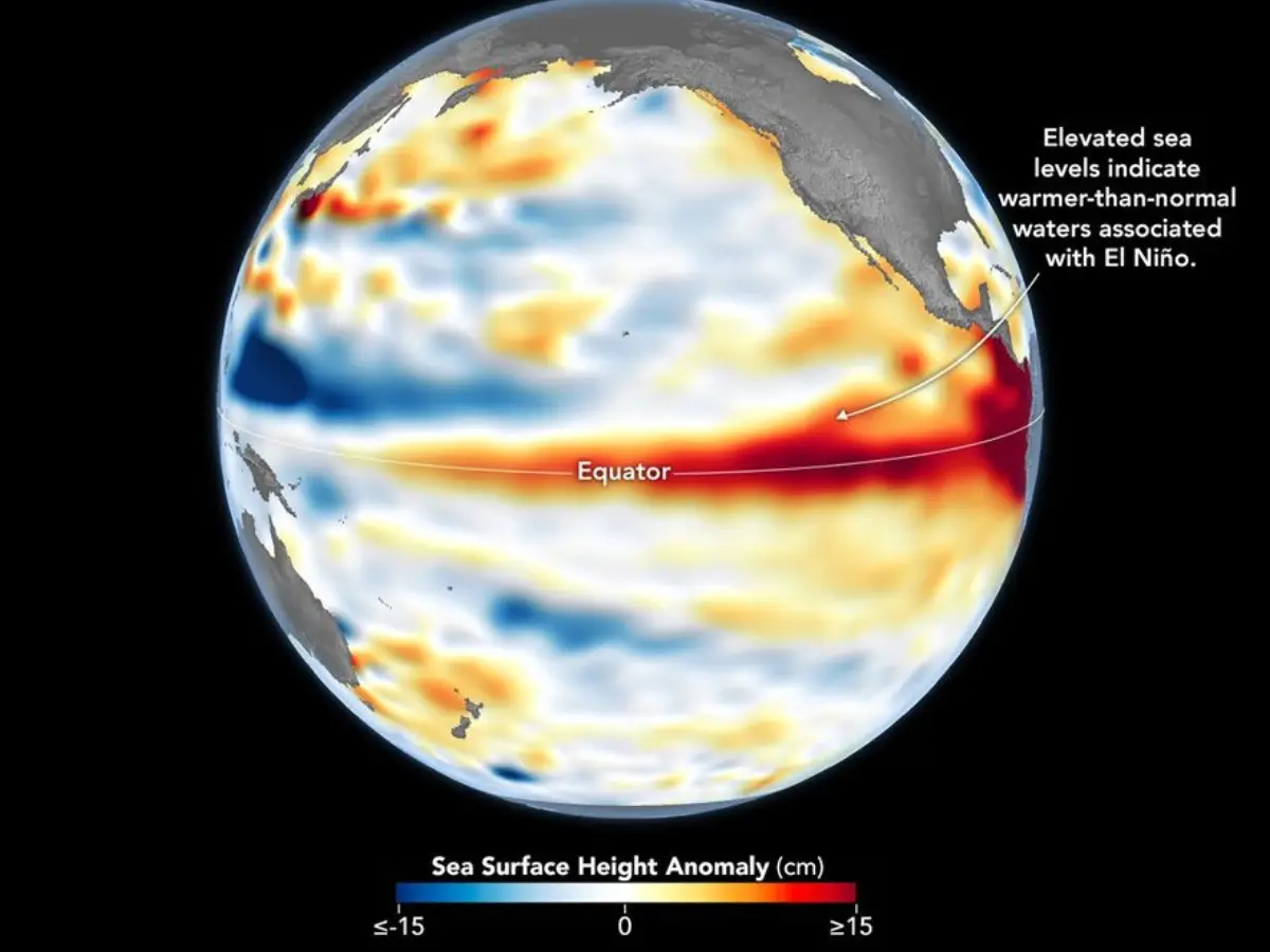 NASA satellite photo shows Super El Niño has triggered a very specific change in the Pacific