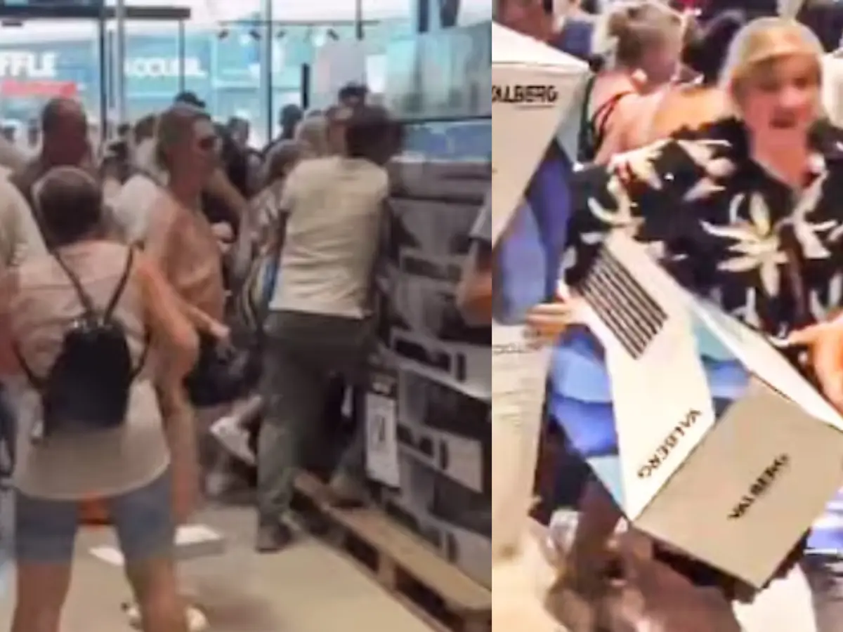 WATCH: Massive rush for ACs as France heatwave sparks chaos inside store