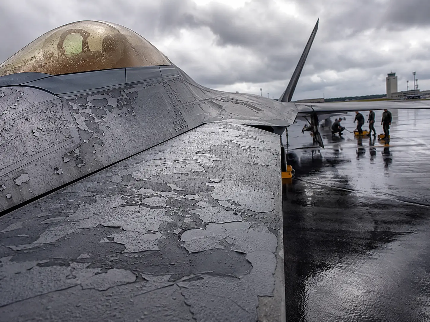 Why the F-22 fighter jet's special grey paint starts to peel in high humidity