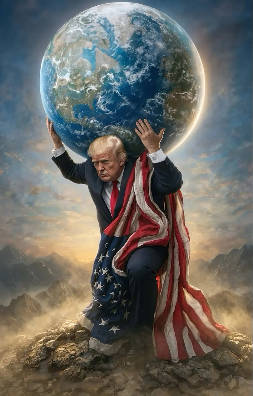 Why did Donald Trump share an Atlas-like AI image on Truth Social?
