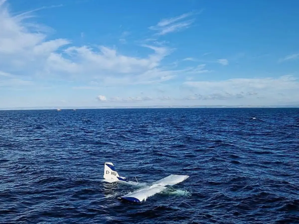 Passengers found perched on wing of airplane that crashed in the sea in Wales