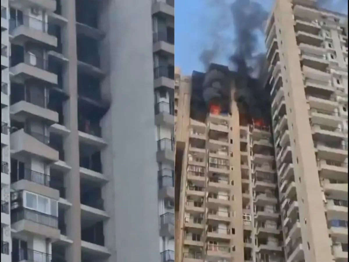 Fire breaks out at Noida's Aranya Society, suspected AC blast triggers blaze