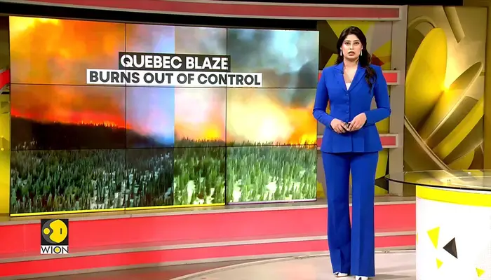 Massive wildfire burns out of control in quebec