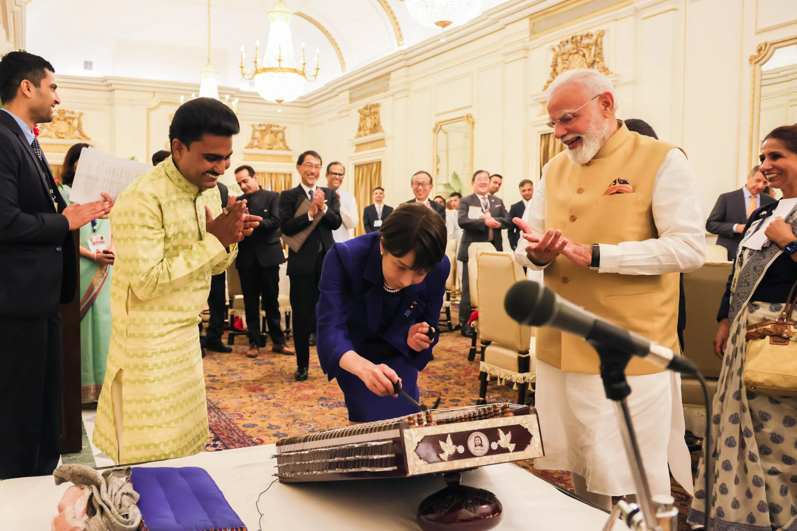 Watch: Japan PM Sanae Takaichi plays santoor as PM Modi applauds during Delhi visit