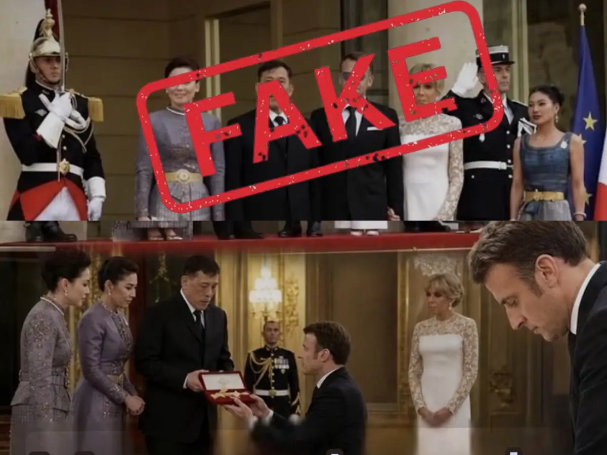 Was France President Macron seen kneeling before Thailand's King? Here's the truth