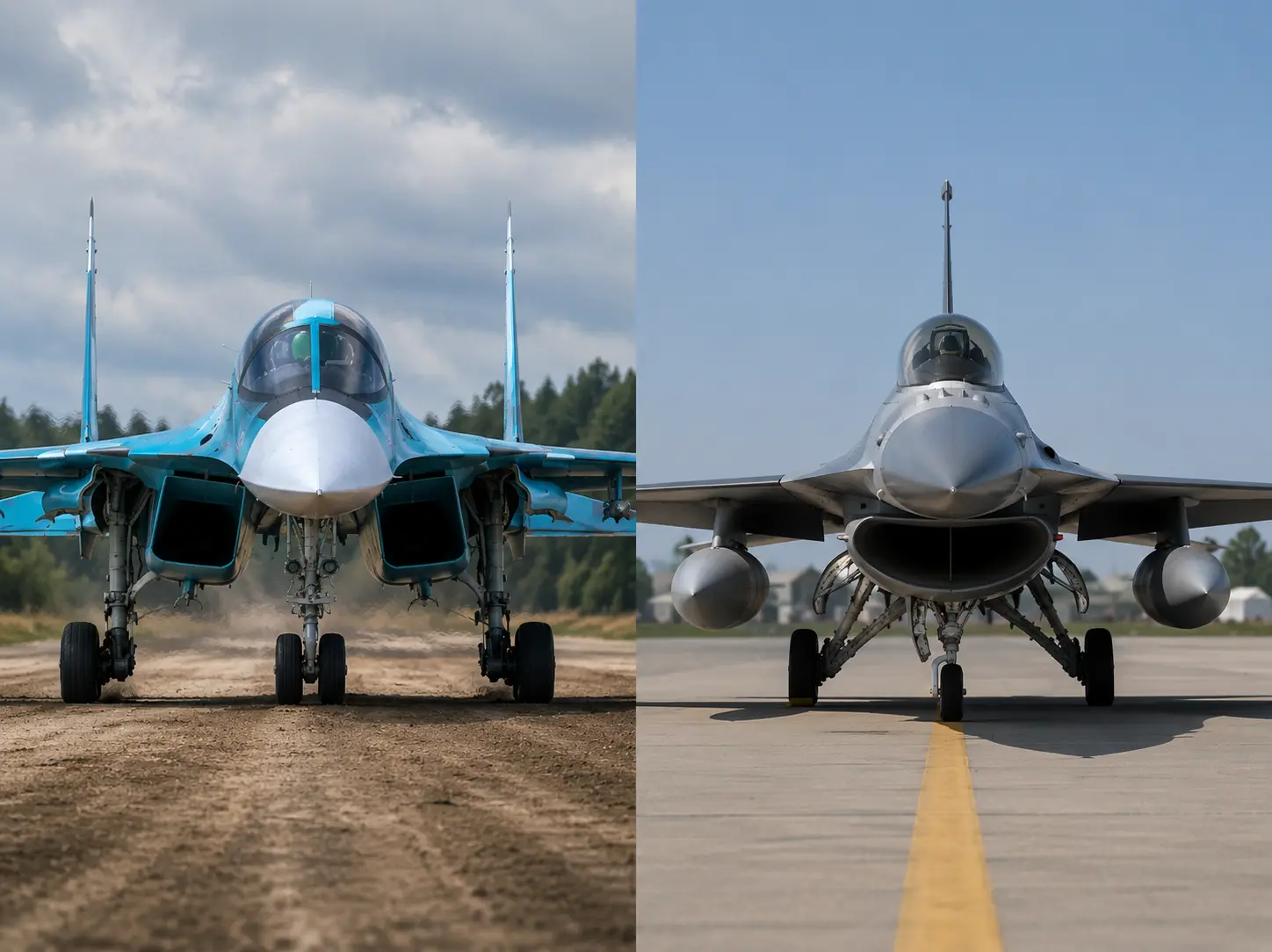 Why Russian heavy fighters use double nose wheels compared to US jets