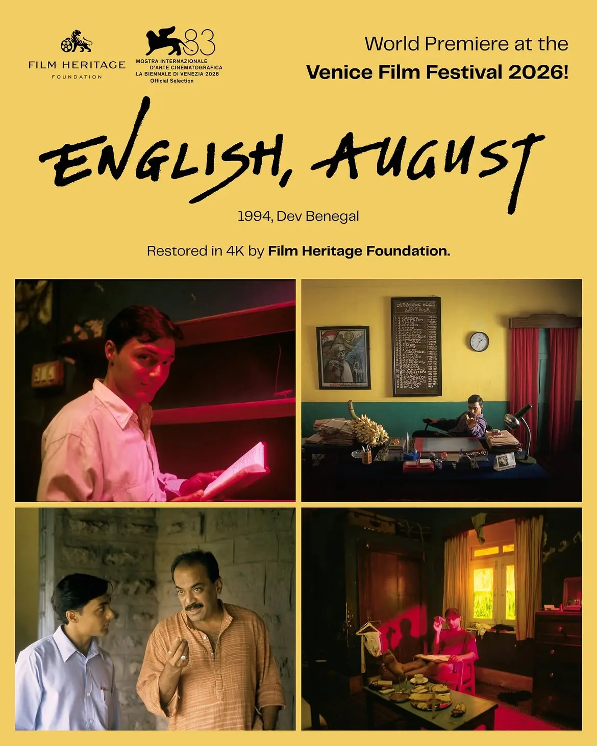 Dev Benegal’s English, August restored version to screen at the 83rd Venice International Film Festival