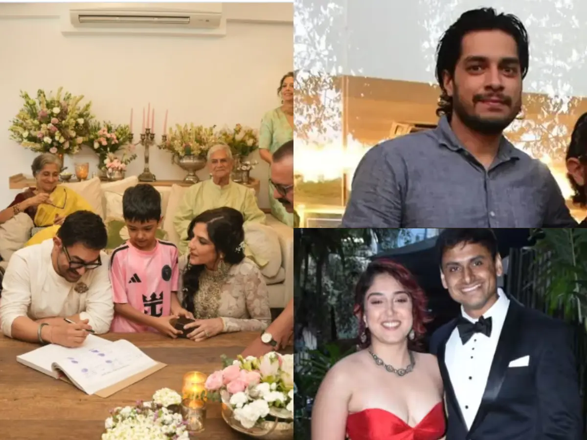 Aamir Khan-Gauri Spratt wedding: Ira Khan, Junaid Khan attend dad's wedding amid heavy Mumbai rains | Watch Aamir Khan-Gauri Spratt wedding: Ira Khan, Junaid Khan attend dad's wedding amid heavy Mumbai rains | Watch