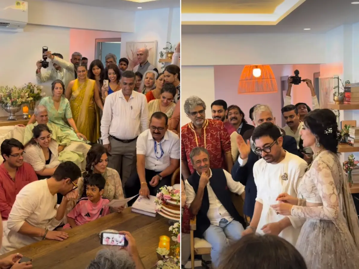 Aamir Khan kisses Gauri Spratt after wedding vows; newlyweds' first dance goes viral | Watch Aamir Khan kisses Gauri Spratt after wedding vows; newlyweds' first dance goes viral | Watch