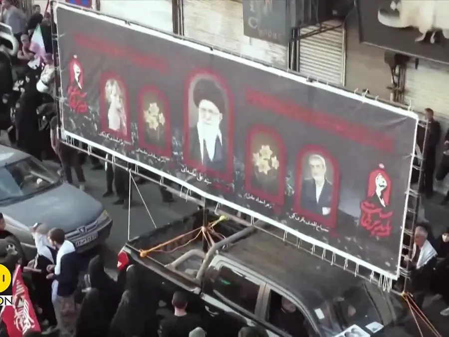 Khamenei funeral: Massive crowd waves red flags of vengeance