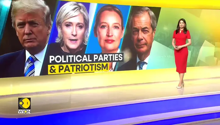 Global right parties are being associated with symbols of patriotism and nationalism