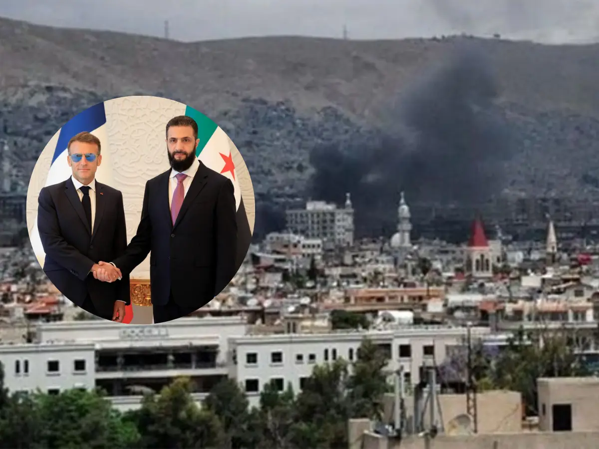Massive explosion rocks Syria near French President Macron's hotel; his office says 'he is ...' Massive explosion rocks Syria near French President Macron's hotel; his office says 'he is ...'
