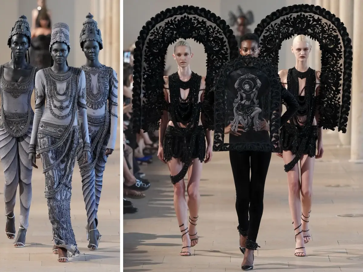 ‘Devi’ struts the runway! Rahul Mishra brings ancient Indian temple sculptures to life at Paris Haute Couture Week