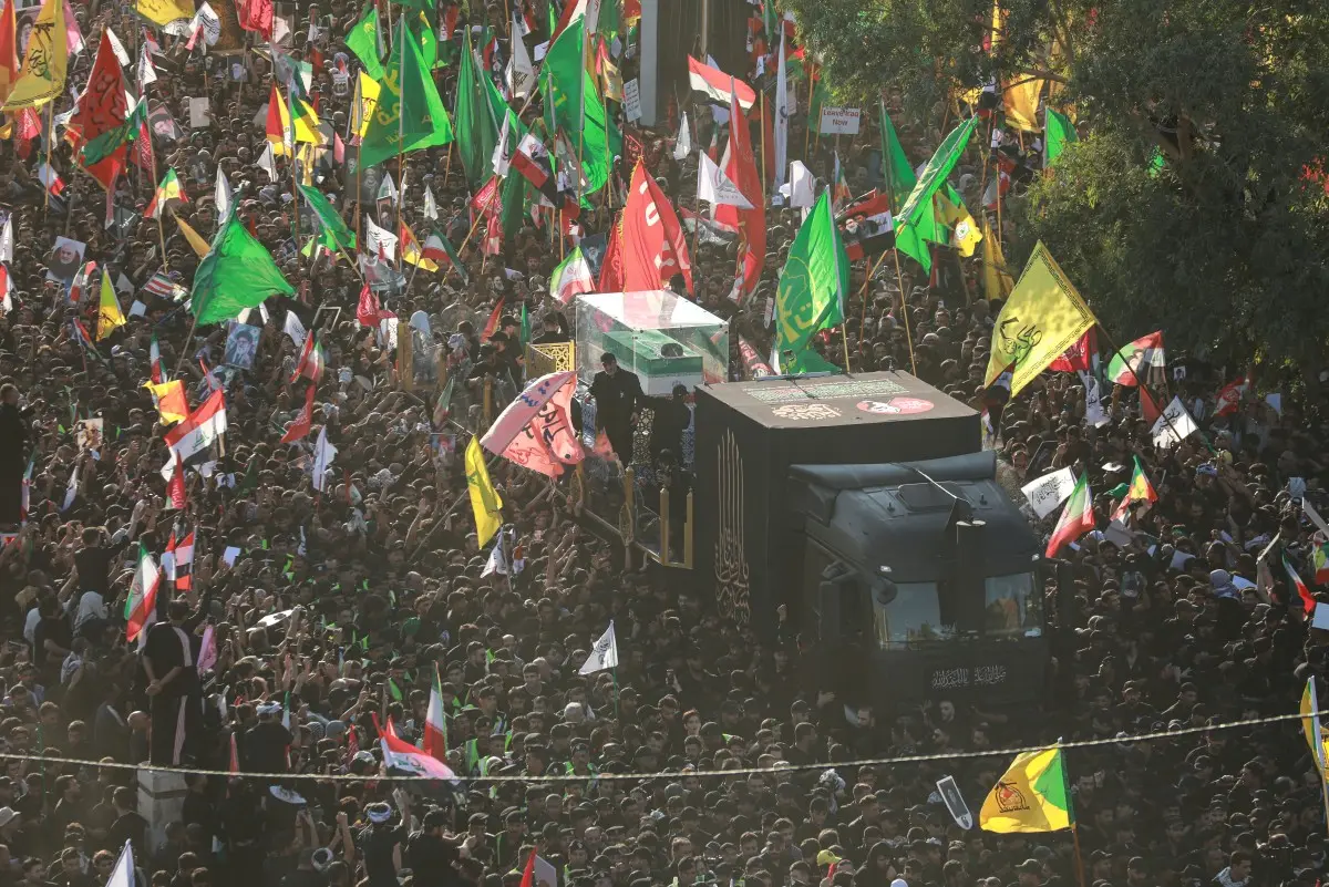 Millions of mourners join the funeral procession in Najaf