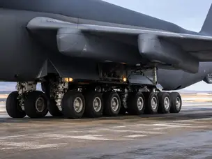 Why are the B-52 bomber's tyres different from those on most aircraft?