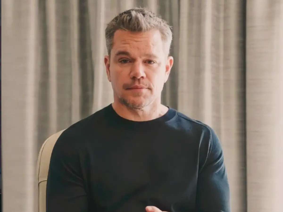 Matt Damon reacts to the joke