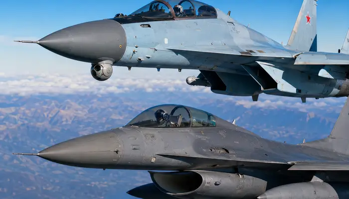 Why do Russian fighter jets have nose camera balls compared to US jets?
