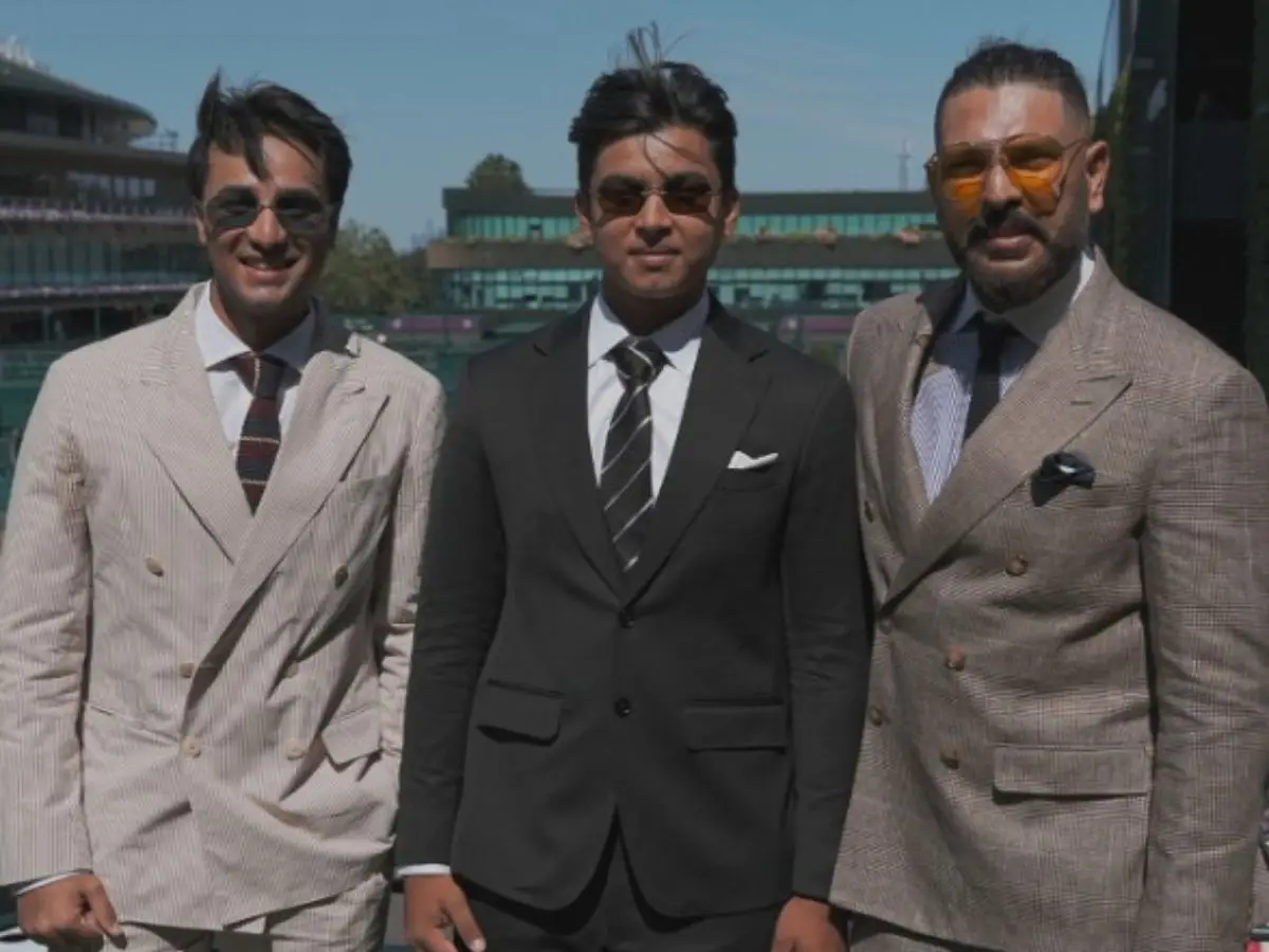 From Cricket to Tennis Court: Sooryavanshi joins Yuvraj, Abhishek for men’s Wimbledon final From Cricket to Tennis Court: Sooryavanshi joins Yuvraj, Abhishek for men’s Wimbledon final