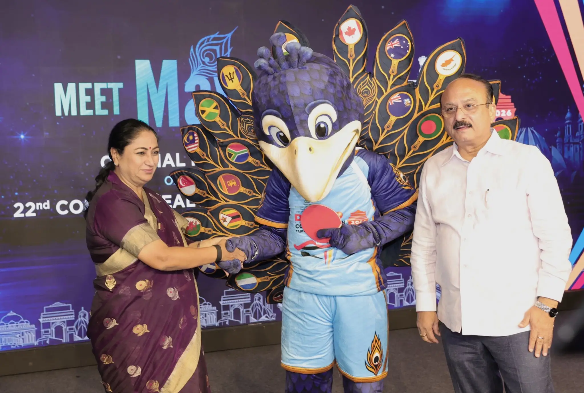 Delhi CM Rekha Gupta unveils 'Mayur' mascot for Commonwealth Table Tennis Championships 2026