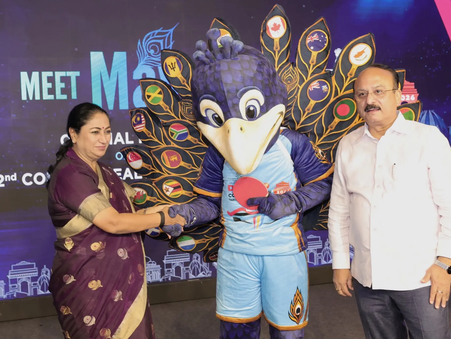 Delhi CM Rekha Gupta unveils 'Mayur' mascot for Commonwealth Table Tennis Championships 2026 Delhi CM Rekha Gupta unveils 'Mayur' mascot for Commonwealth Table Tennis Championships 2026