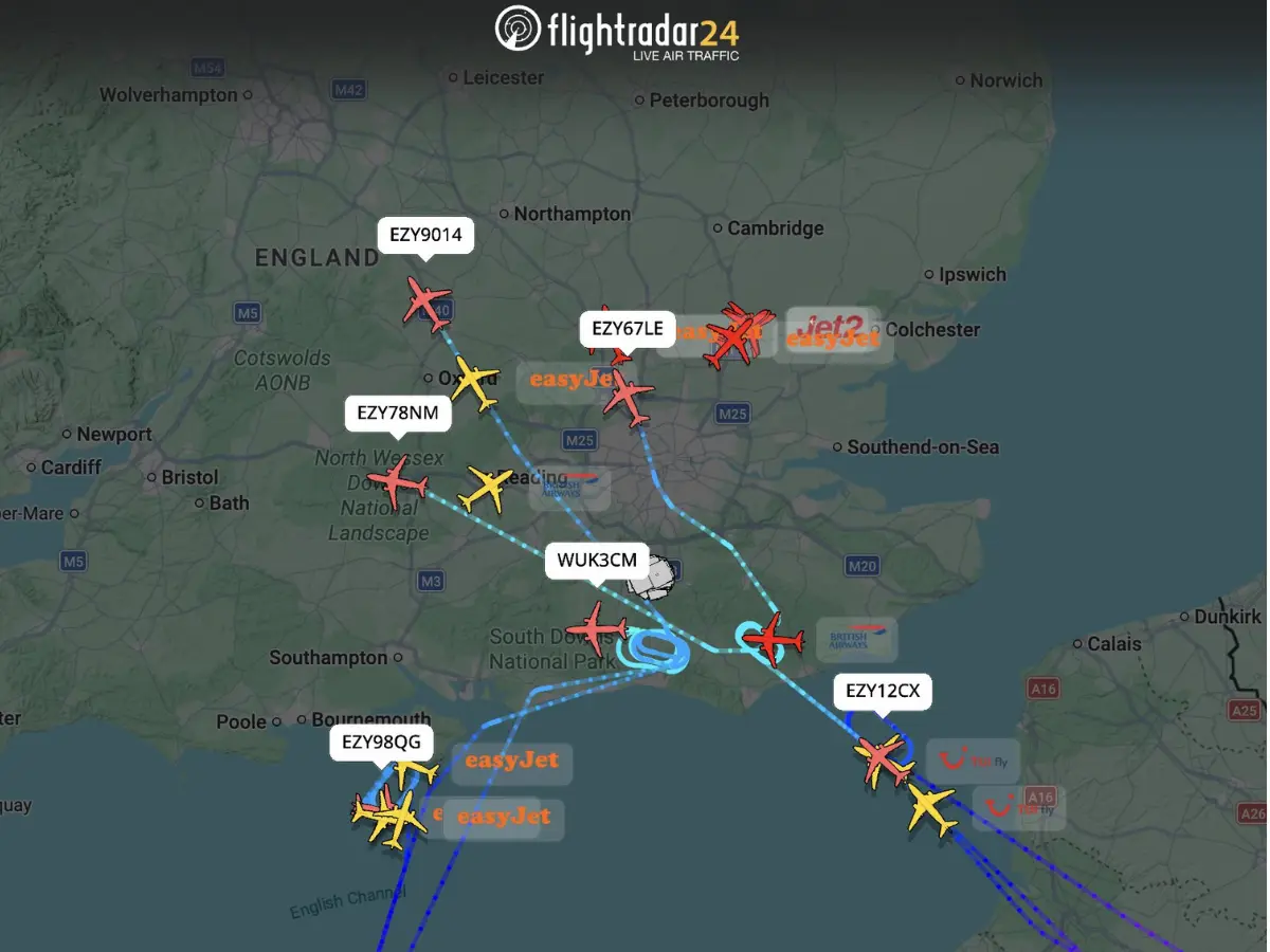 Nine flights declare squawk 7700 emergency over Gatwick Airport - Details