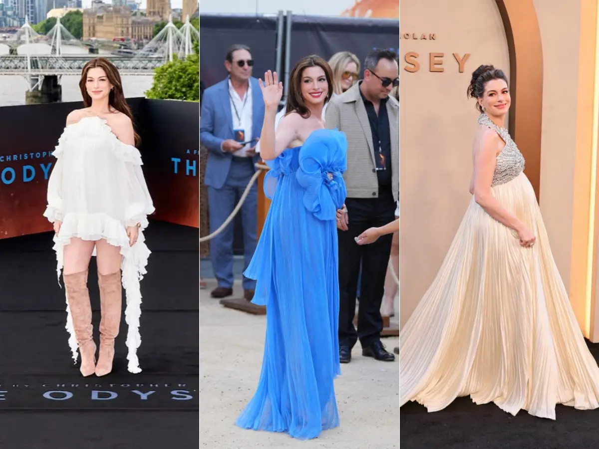 The Odyssey press tour: Anne Hathaway embraces maternity fashion with a series of show-stopping looks
