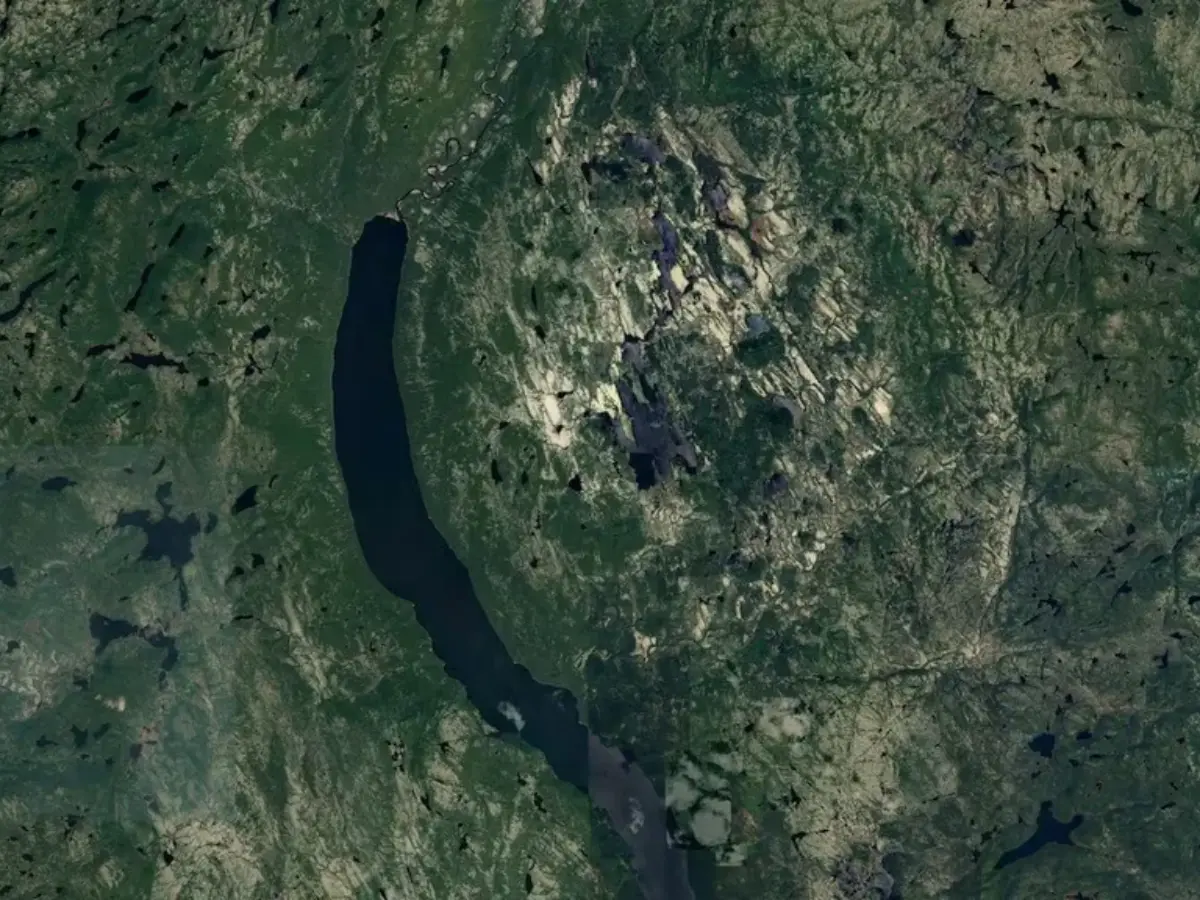 25km meteor crater in rugged Canadian terrain remained hidden for 390 million years
