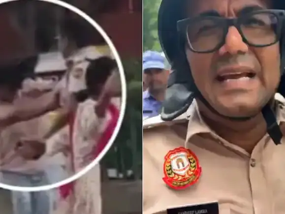 ‘Lost his cool…’: Delhi cop who slapped woman during Parliament march removed from protest site ‘Lost his cool…’: Delhi cop who slapped woman during Parliament march removed from protest site