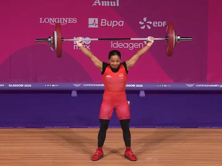 HAT-TRICK! Mirabai Chanu wins India's first gold at CWG 2026; breaks Games record HAT-TRICK! Mirabai Chanu wins India's first gold at CWG 2026; breaks Games record