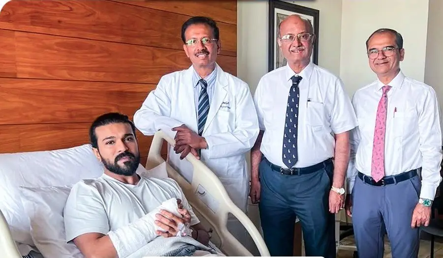 Ram Charan undergoes successful hand surgery in Coimbatore; actor's photo from hospital goes viral