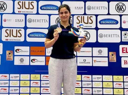 'Mixed feelings about this one': Manu Bhaker reacts after winning bronze at Shooting World Cup 'Mixed feelings about this one': Manu Bhaker reacts after winning bronze at Shooting World Cup