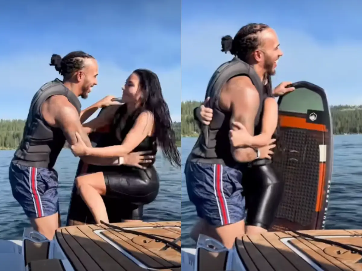 Kim Kardashian shares sweet moment with boyfriend Lewis Hamilton during summer vacation