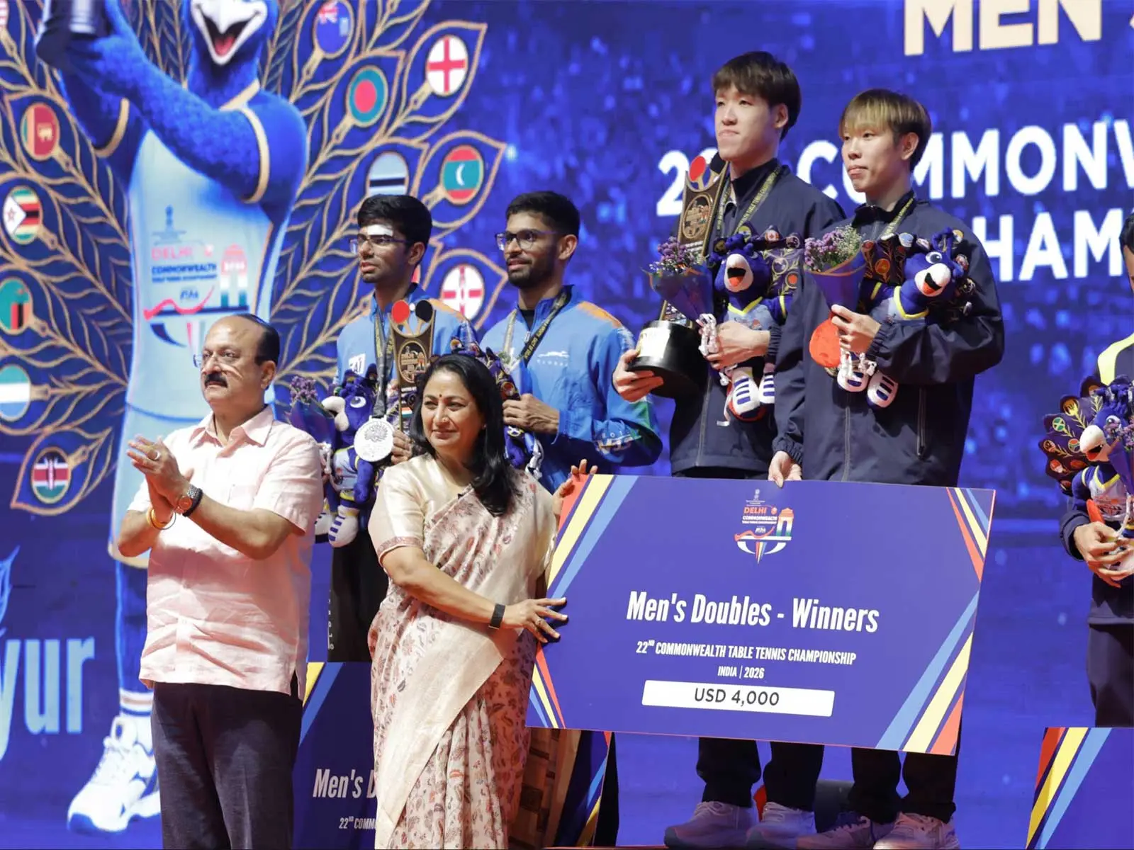 WATCH | Rekha Gupta, Ashish Sood attend Commonwealth Table Tennis Championships closing ceremony following India's dominant campaign