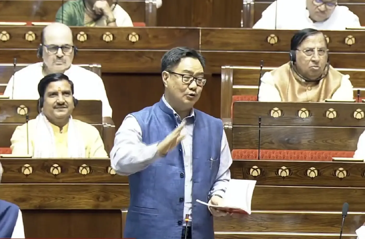 Rajya Sabha chairman tells Rijiju to ‘convey sentiments’ of opposition demanding Amit Shah’s presence